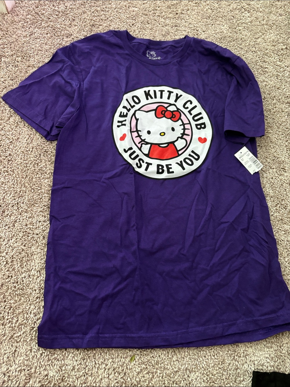 Hello Kitty Purple Tee with Red & White Graphic